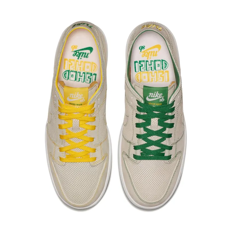 Nike SB Dunk Low Decon Ishod Wair Mismatch White/White-Aloe Green-Tour Yellow (AR1399-113)