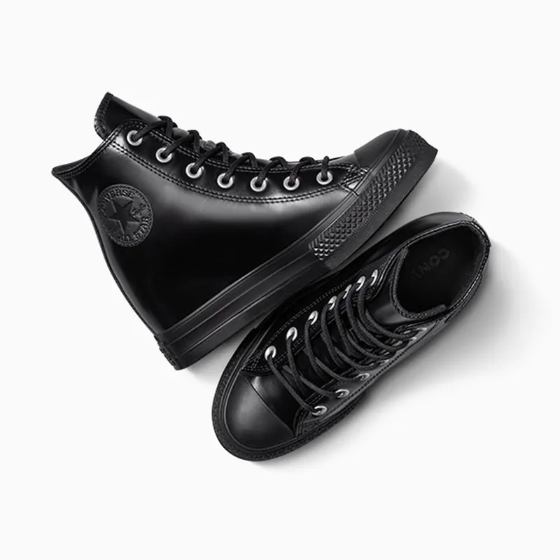 Converse Chuck Taylor All Star Wedge Platform Leather Black/Black/Black (A12827C)