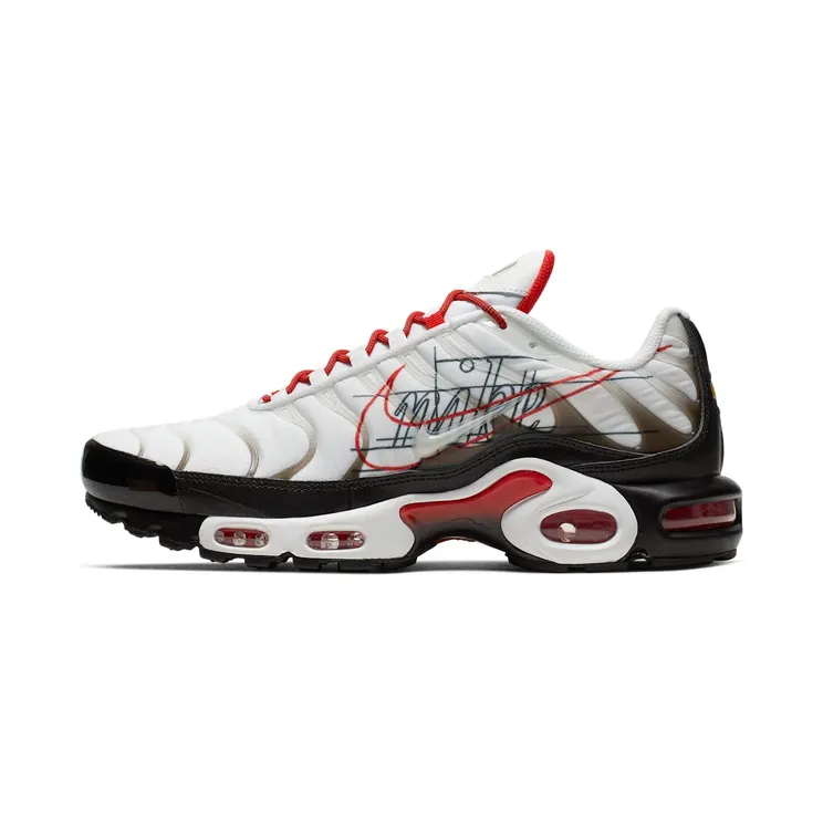 Nike Air Max Plus ‘Script Swoosh’ “White / Pure Platinum / Black” (CK9392-100)