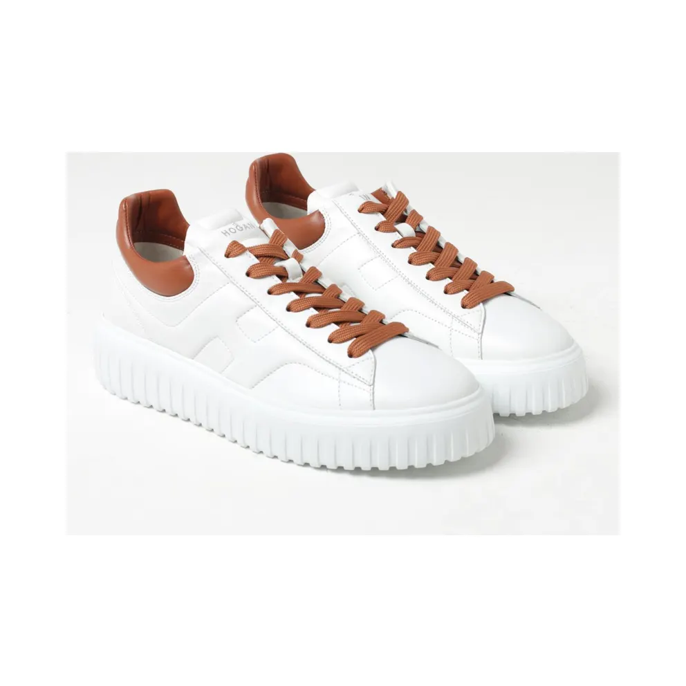 Hogan H-Stripes Leather Sneakers White 1 (HXM6450FC60LE90446)