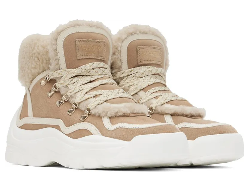 Valentino Garavani Beige Suede Gumboy VA5 Camel Rose/Light (1W2S0FE7VYB) (4)