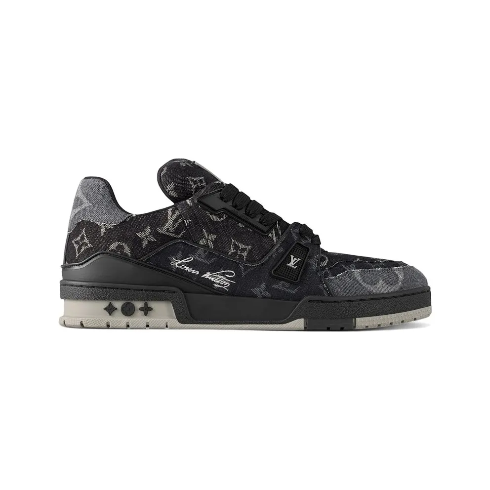 Louis Vuitton LV Trainer Black Monogram Denim (1AC4ZG)