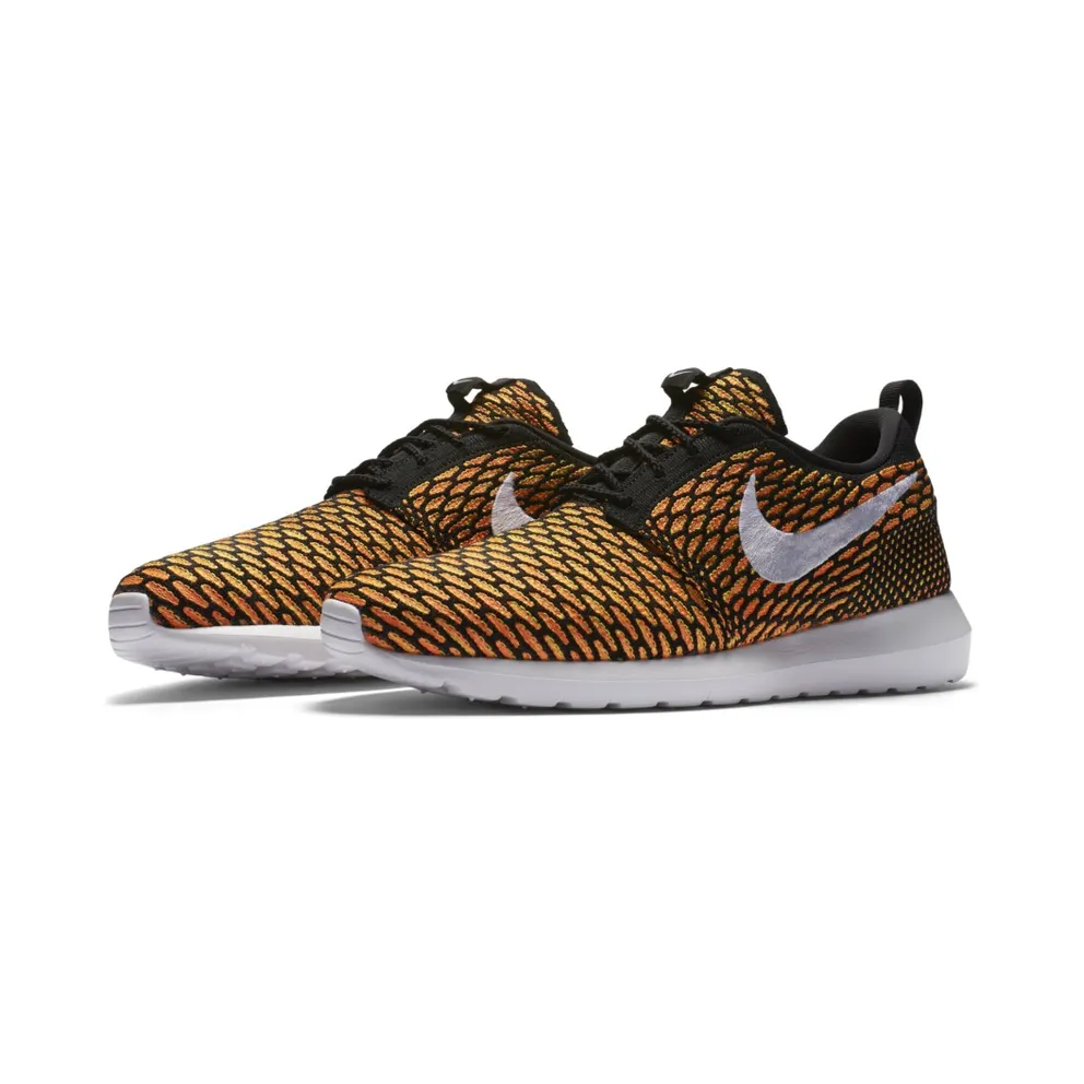 Nike Roshe Nm Flyknit Black/White-Total Orange-Volt Black/White-Total Orange-Volt (677243-018)