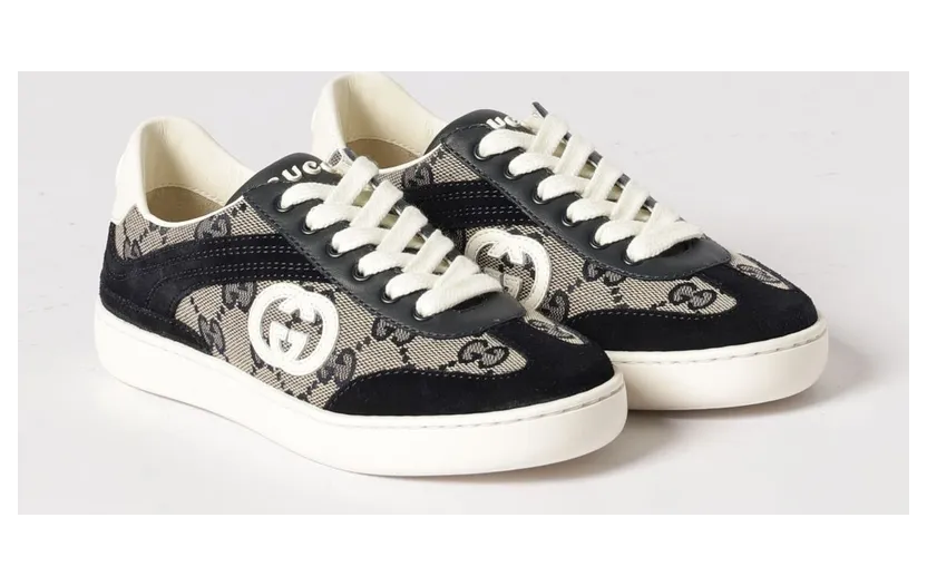 Gucci Jacquard Canvas and Suede Sneakers Beige (812674AE2T4056)