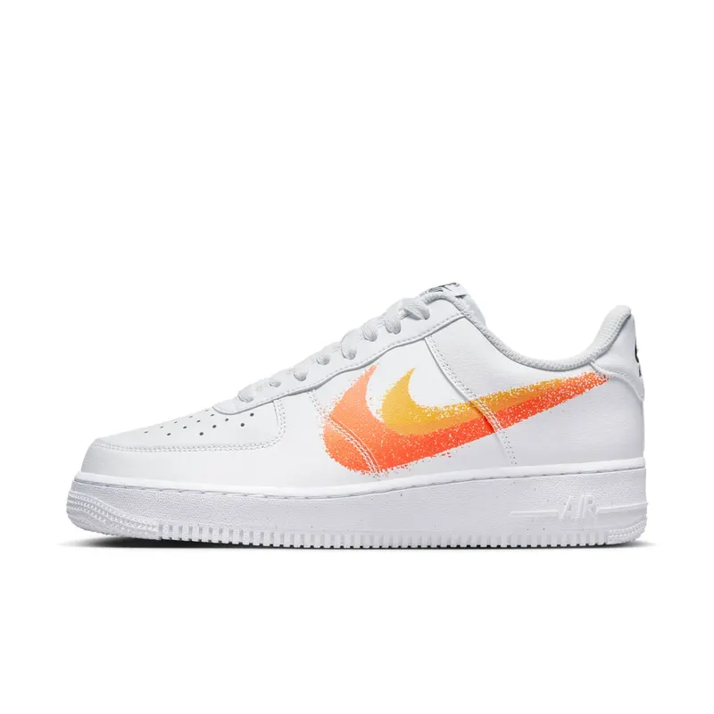 Nike Air Force 1 Low ’07 Spray Paint Swoosh White Safety Orange (FJ4228-100)