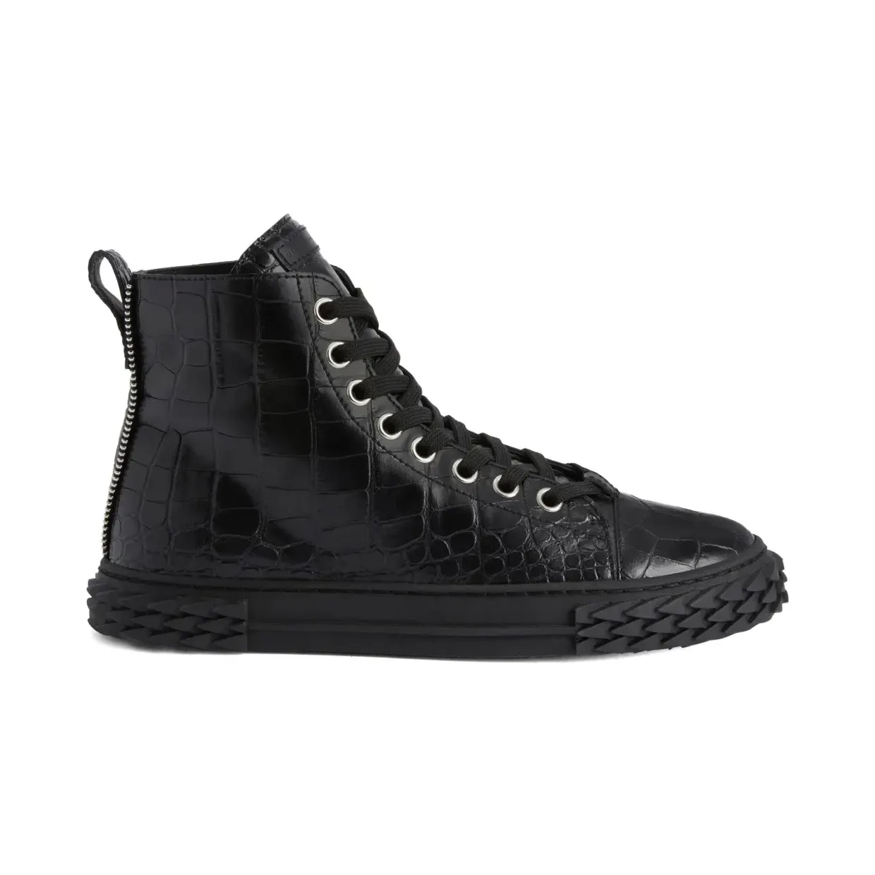 Giuseppe Zanotti Blabber met krokodillen-reliëf “Black” (RU50037H01)