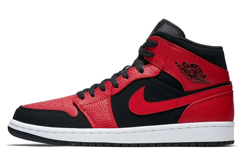 Air Jordan 1 Mid “Black / White / Gym Red” (554724-054)