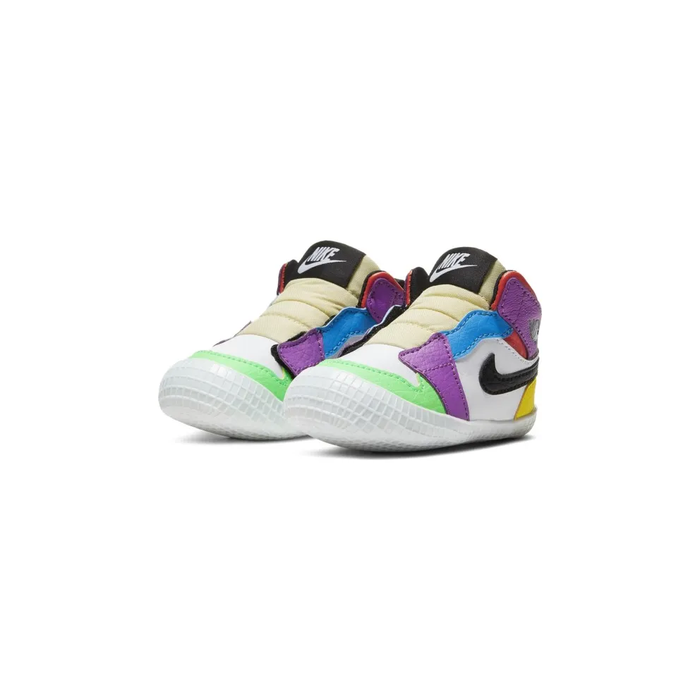 Jordan 1 Crib Bootie Multi-color White/Black-Lightbulb-Team Orange (AT3745-109)
