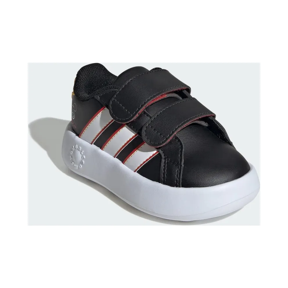 adidas X Disney Mickey Mouse Grand Court Shoes Kids “Core Black / Cloud White / Collegiate Red” (JQ8071)