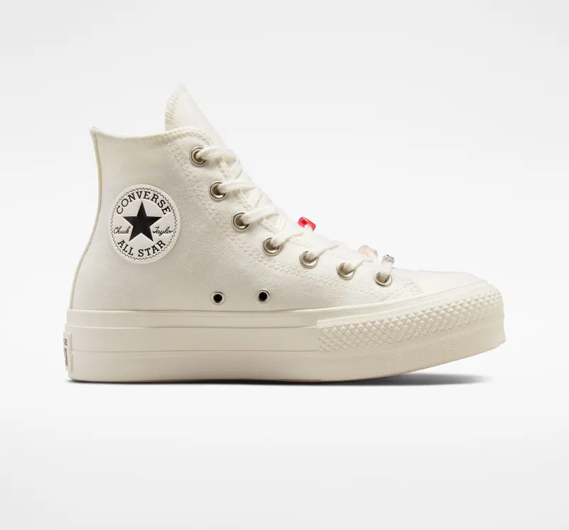 Converse Chuck Taylor All Star Lift Platform DIY Beads Egret/egret/black