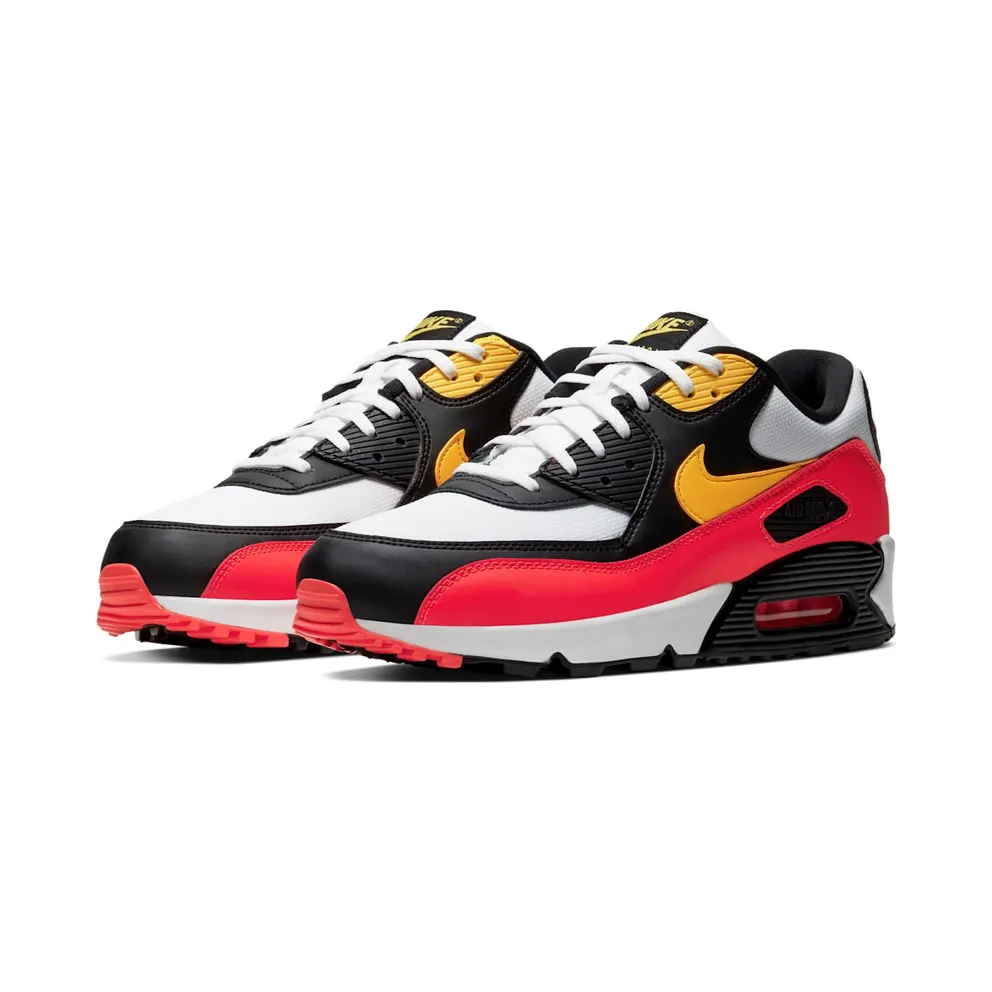 Nike Air Max 90 White Yellow Black Crimson (2019) (AJ1285-109)