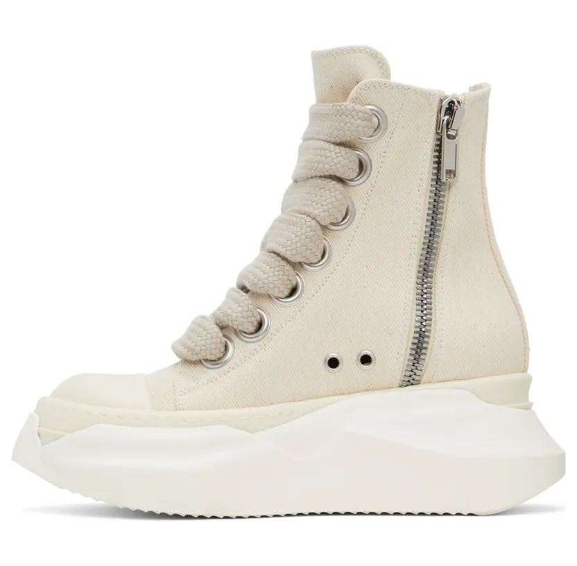 Rick Owens Drkshdw Off-White Abstract High-Top Sneakers (DS01B7840 DMNW1) (3)