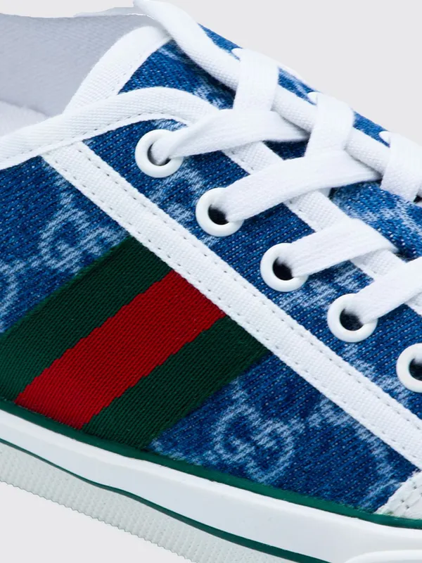 Gucci Tennis 1977 Sneakers in Denim with GG Monogram Denim (859219FAFIW4749) (3)
