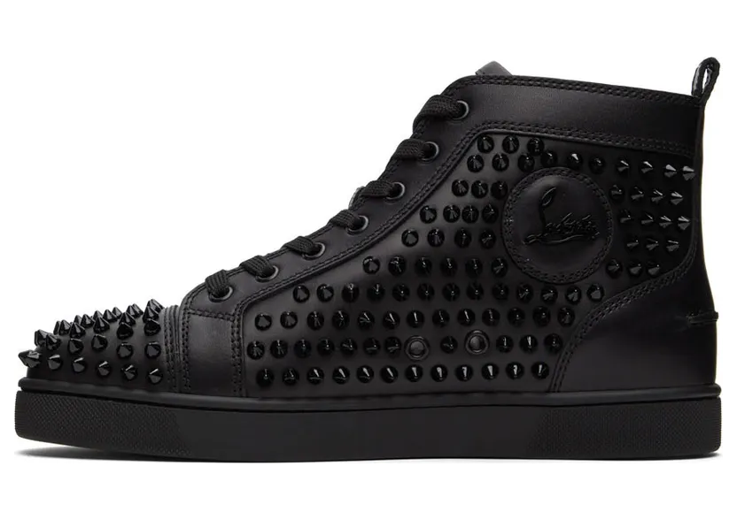 Christian Louboutin Black Louis Spikes High-Top Sneakers (1101083) (3)