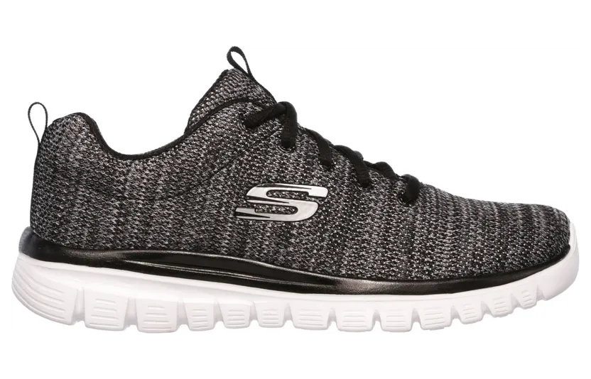 Skechers Graceful – Twisted Fortune Sneaker Zwart/Wit