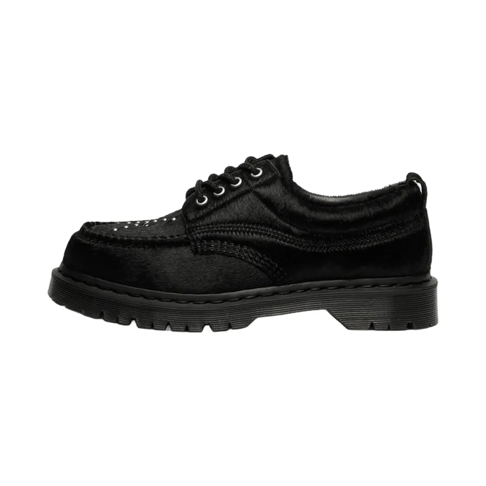 Dr Martens Lowell Stud Hair On Moc Toe “Black Analine” (43402001)