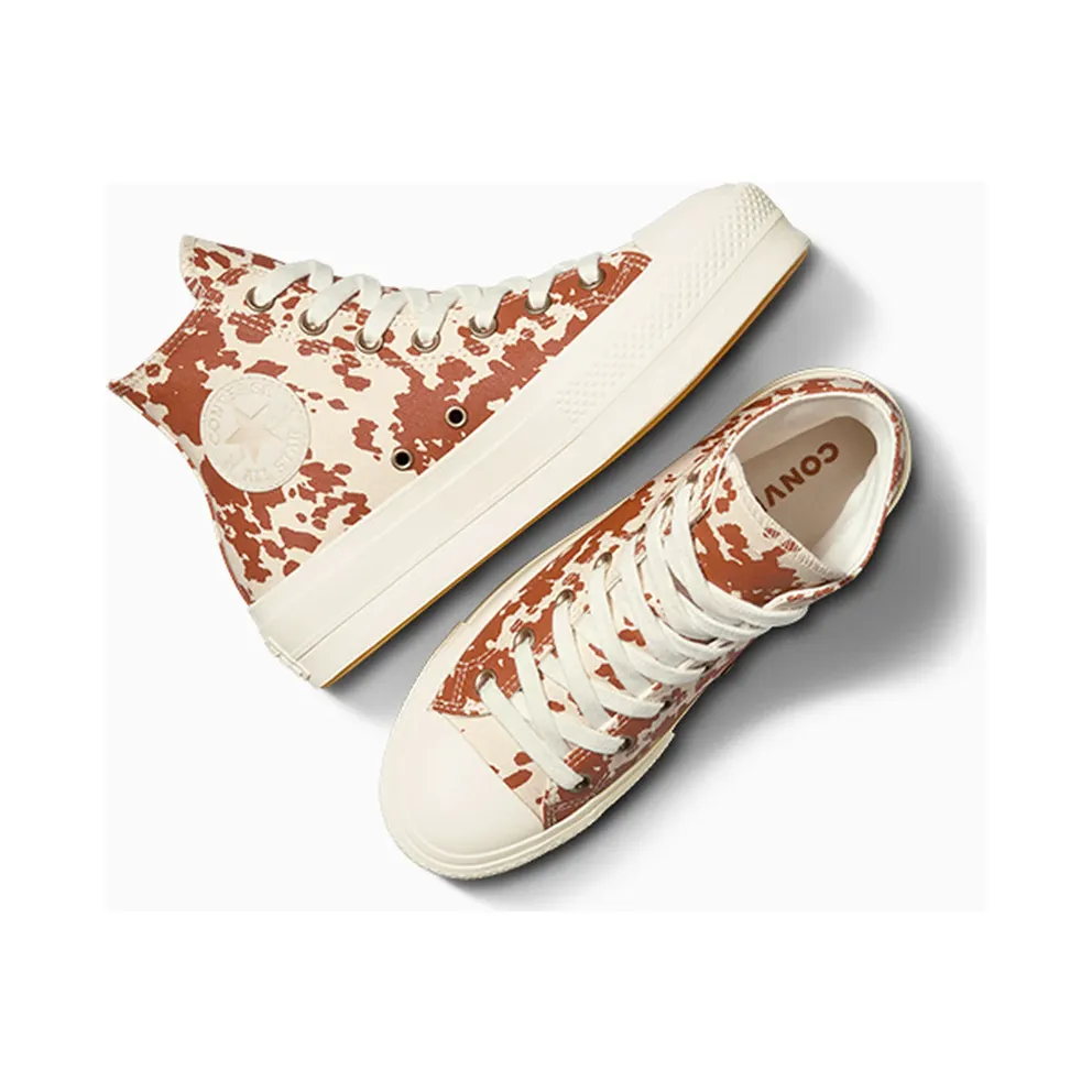 Converse Chuck Taylor All Star Lift Platform Animal Print Egret/Brown/Gold (A10141C)