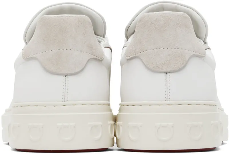 Salvatore Ferragamo White Gancini Low-Top (697630 02B227007)
