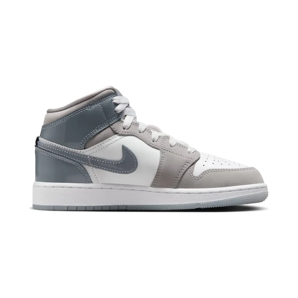 Jordan 1 Mid GS “White Medium Cool Grey” (HF3193-100)