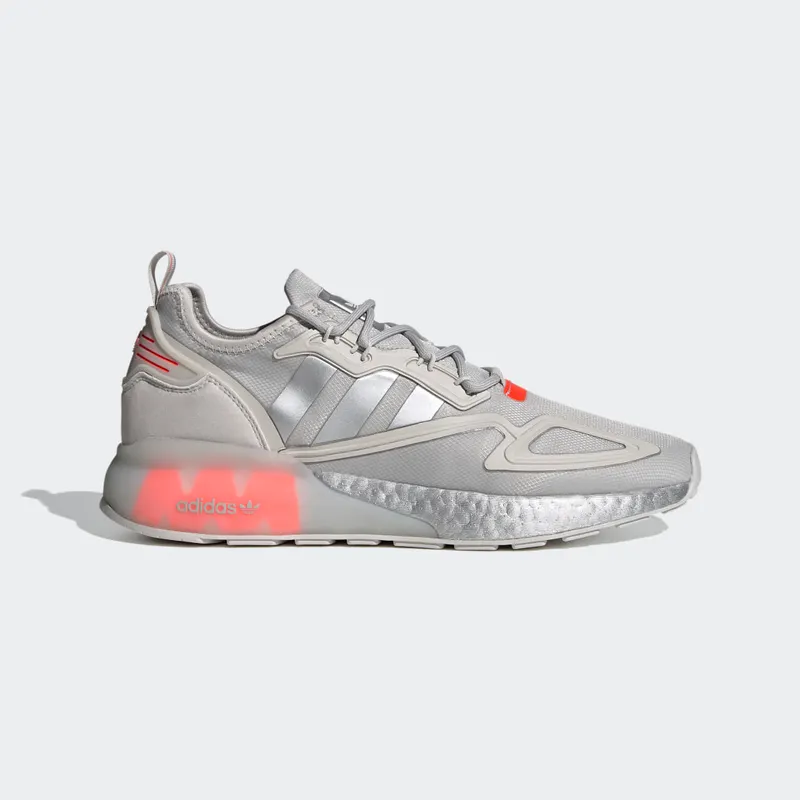 adidas ZX 2K Boost Grey One Solar Red Grey One/Silver Metallic/Solar Red (FX7028)