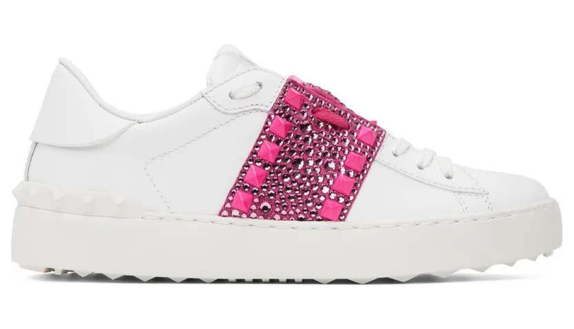 Valentino Garavani White & Pink Rockstud Untitled Ux4 Bianco/Pink Pp-R (1W0S0A01LHY)