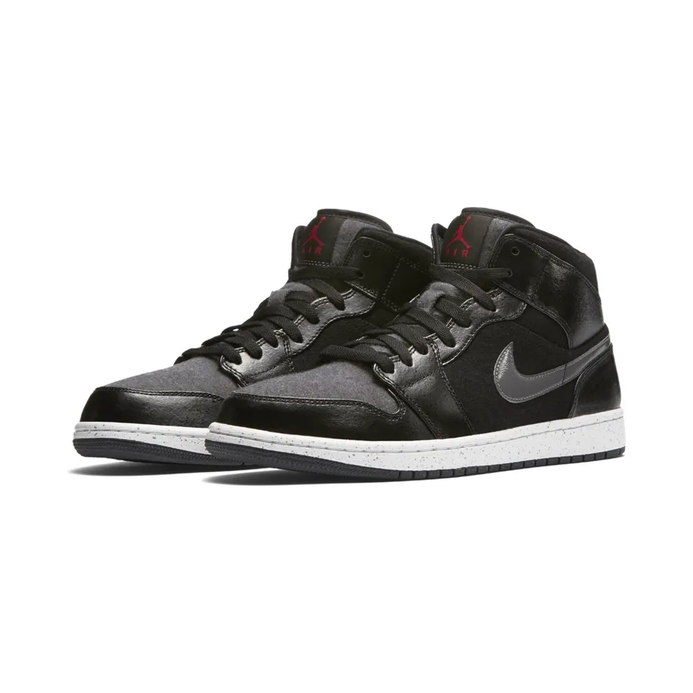 Air Jordan I 1 Mid Premium Black/Gym Red-Dark Grey-White (852542-001)