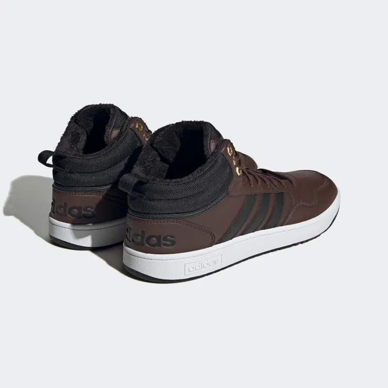 adidas Hoops 3.0 Mid Lifestyle Basketball Classic Winter Shoes Brown / Core Black / Gold Metallic (GZ6680)