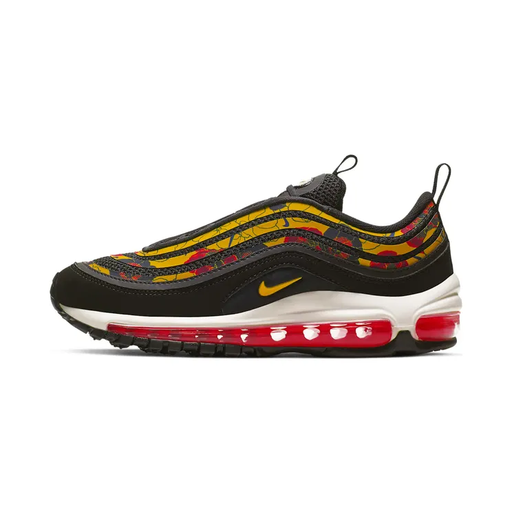 Nike Air Max 97 Floral Black (W) “Black / Sail / Bright Crimson / University Gold” (BV0129-001)