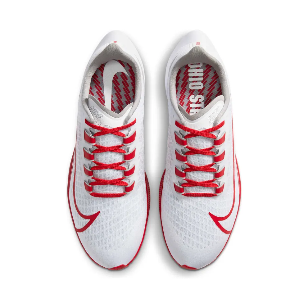 Nike Air Zoom Pegasus 37 Ohio State White/Pure Platinum-Pewter Grey-University Red (CZ5385-100)
