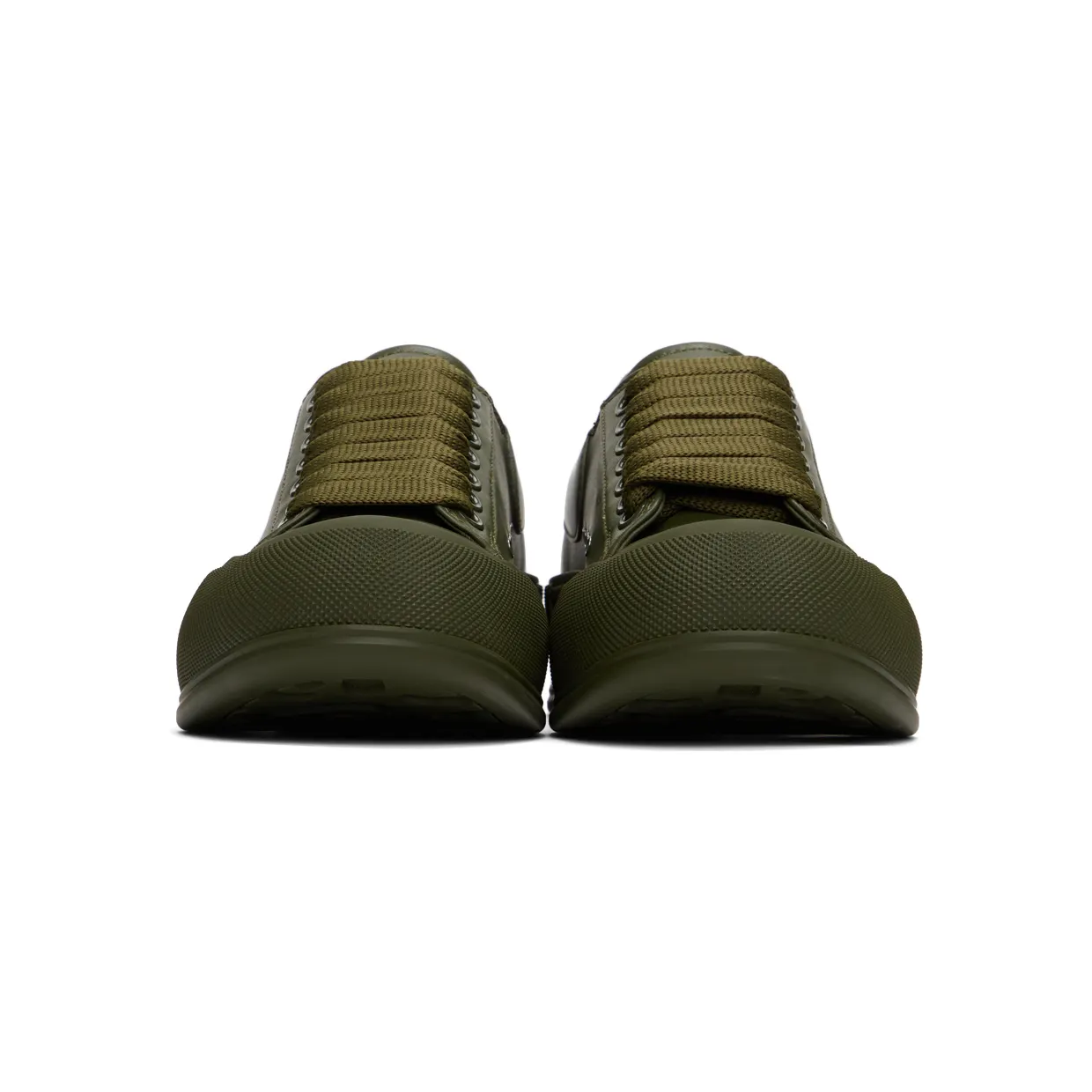 Alexander McQueen Khaki Deck Plimsoll Sneakers (667817WIAGC) (2)