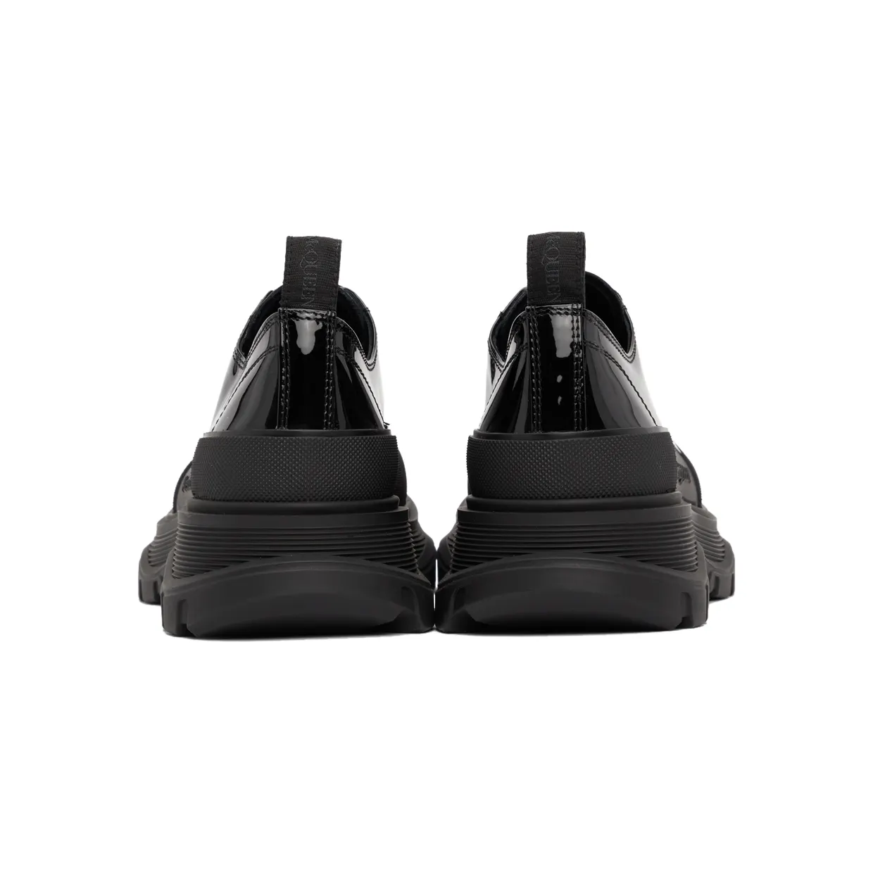 Alexander McQueen Black Patent Tread Slick Low Sneakers (668774WIA35) (4)