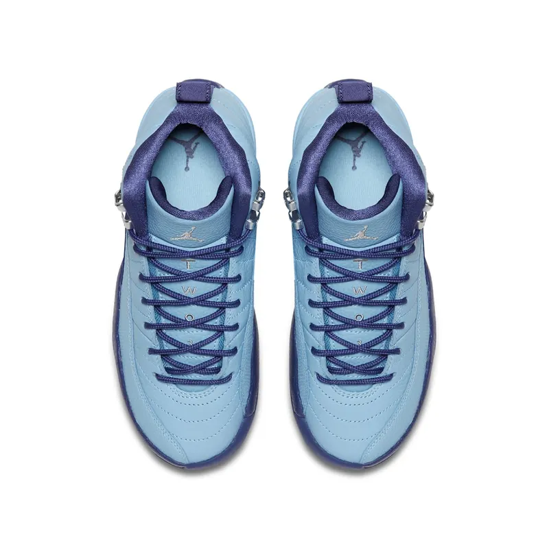 Jordan 12 Retro Hornets (GS) Blue Cap/Metallic Silver-Dark Purple Dust (510815-418)