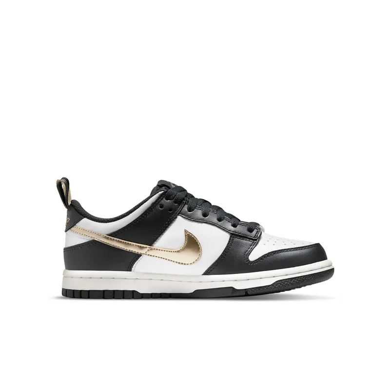 Nike Dunk Low Black White Metallic (GS) (DH9764-001)