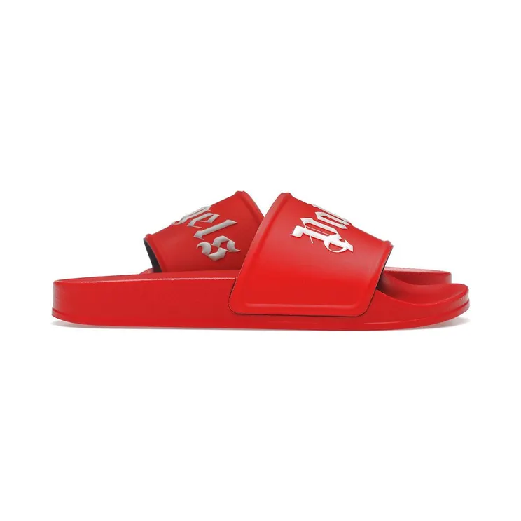 Palm Angels Pool Slides Red White (PMIC001C99PLA0012501)