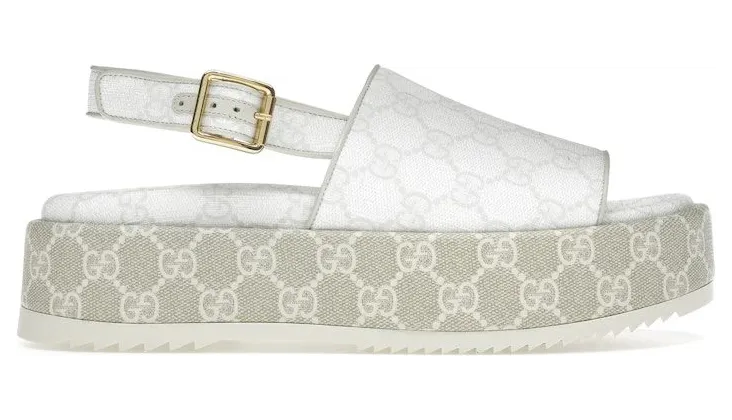 Gucci GG Platform Sandal White Beige (701153 96G60 9061)