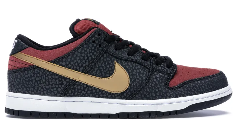 Nike Brooklyn Projects x Dunk Low Pro Prm SB ‘Walk Of Fame’ Black/Metallic Gold-Lght Rdwd (617859-076)