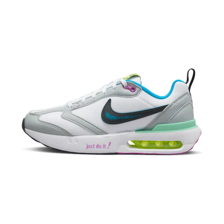 Nike Air Max Dawn Just Do It! “White / Laser Blue / Wolf Grey / Black” (DX3772-100)