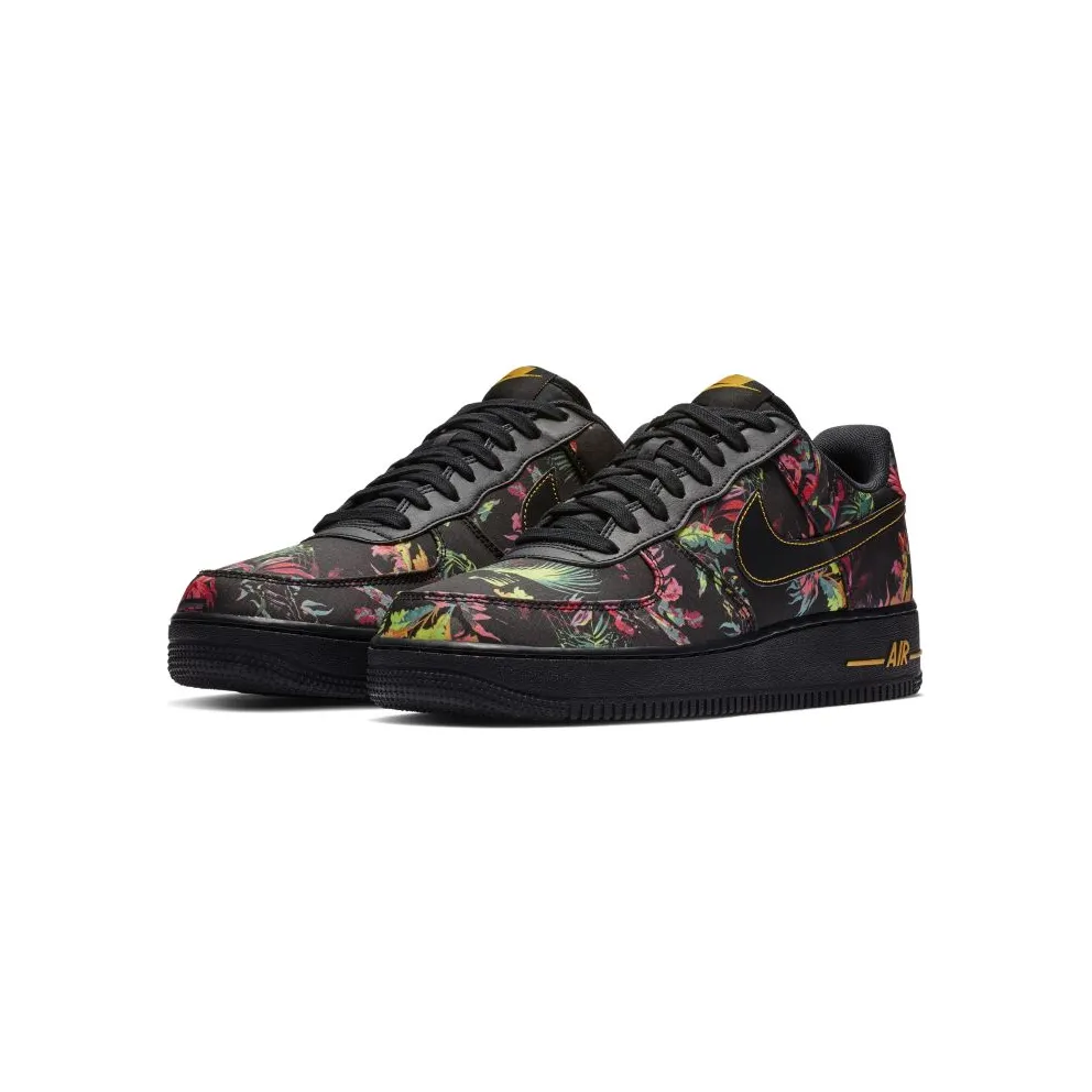 Nike Air Force 1 Low Floral (2019) Black/Multi-Color-Canyon Gold (BV6068-001)