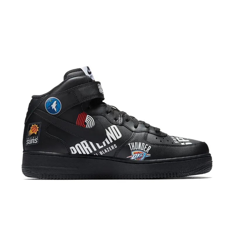 Nike x Supreme x NBA Air Force 1 Mid Black (AQ8017-001)