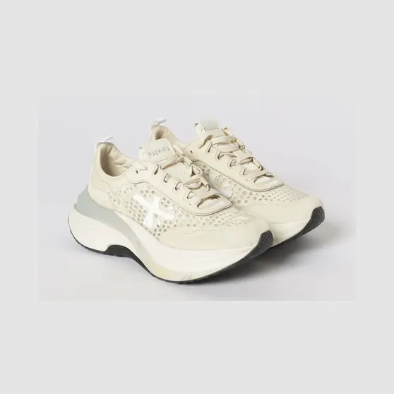 Premiata Hill Nylon and Suede Sneakers Beige (HILL8242)