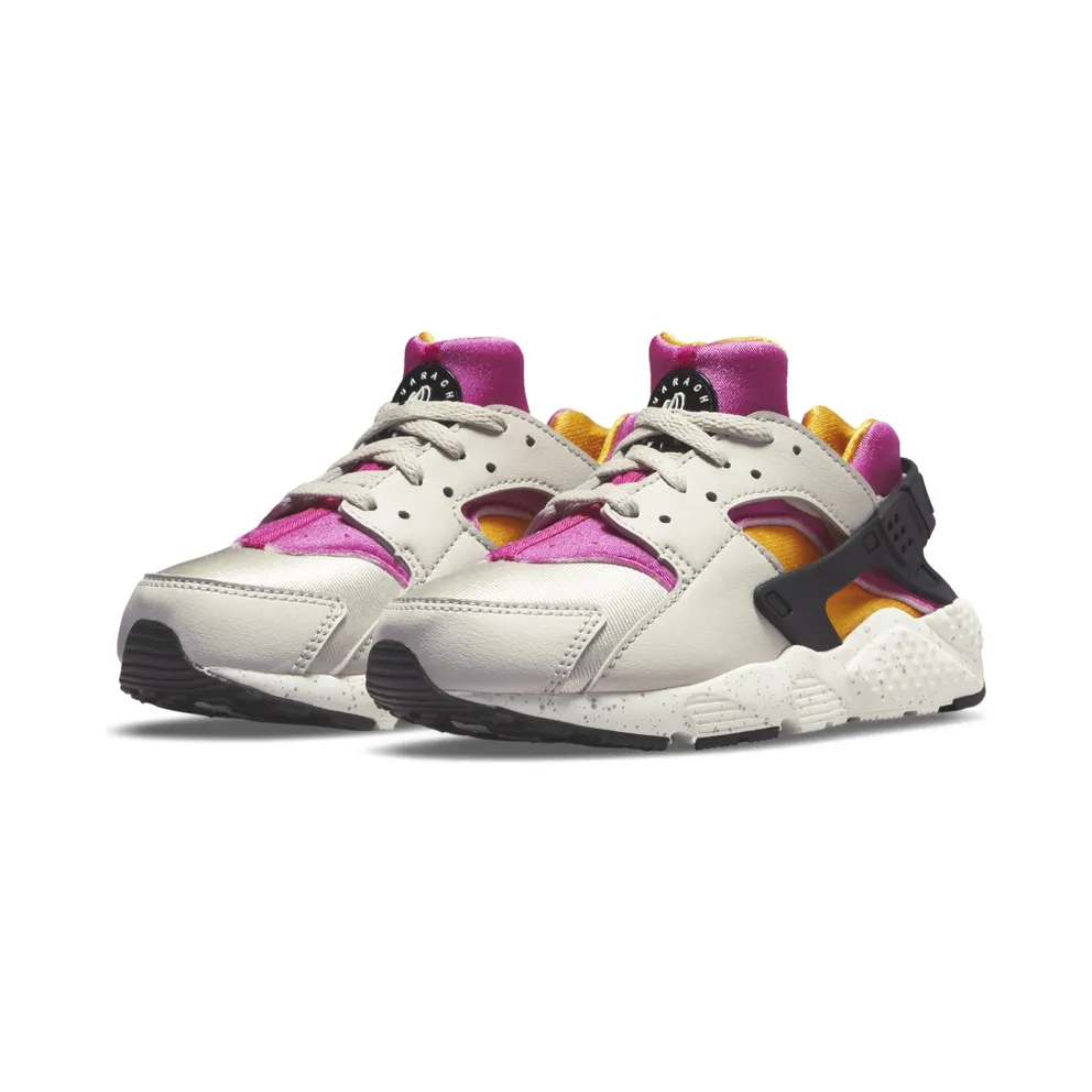 Nike Huarache Run Grey “Light Bone / University Gold / Black / Lethal Pink” (704949-043)