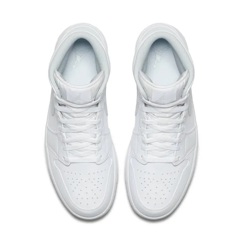 Jordan 1 Mid White Pure Platinum Swoosh White/Pure Platinum (554724-108)