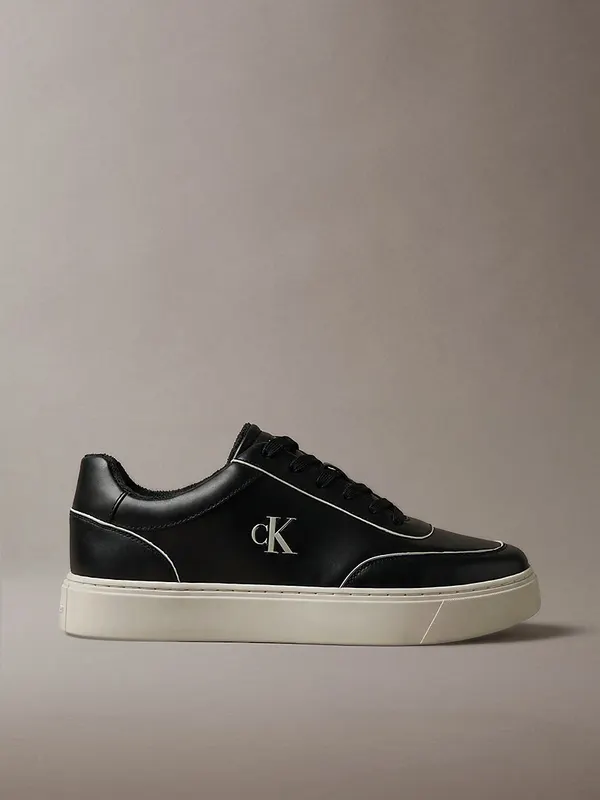 Calvin Klein CK Baseline – Leather Insulated Trainers “BLACK/DK ECRU” (HM0HM022870GK)