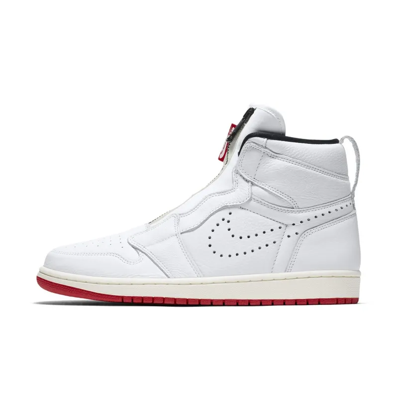Jordan 1 Retro High Zip White University Red White/Black-Sail-University Red (AR4833-100)