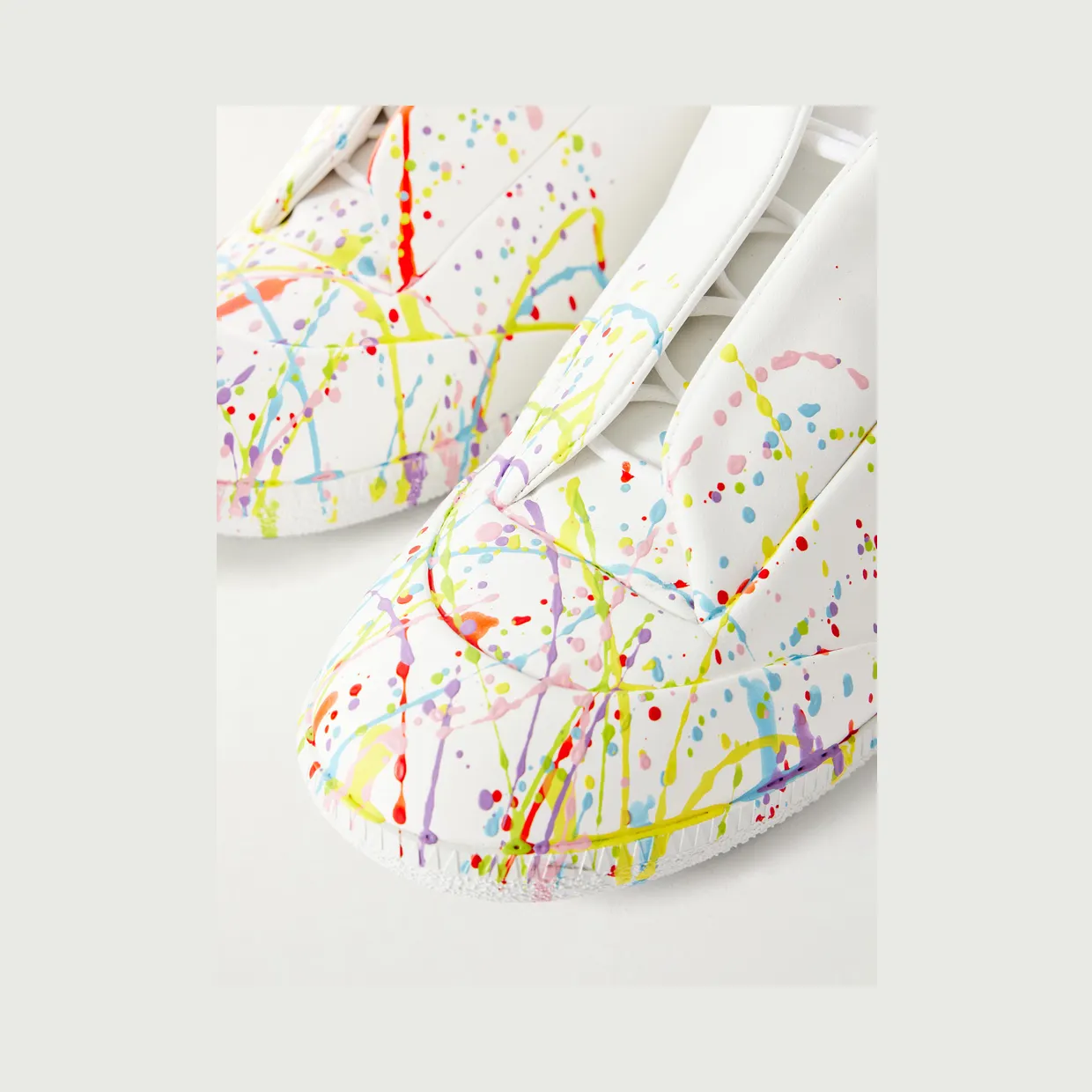 Maison Margiela Future Low Paint-Splattered Leather Sneakers White (S57WS0554) (5)