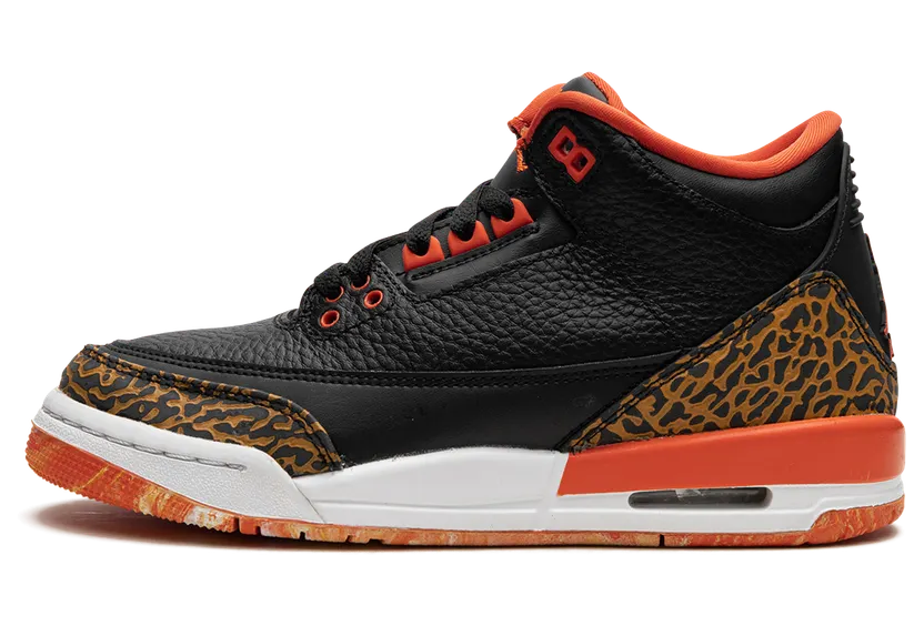 Air Jordan 3 Retro Black Team Orange (GS) (441140-088)