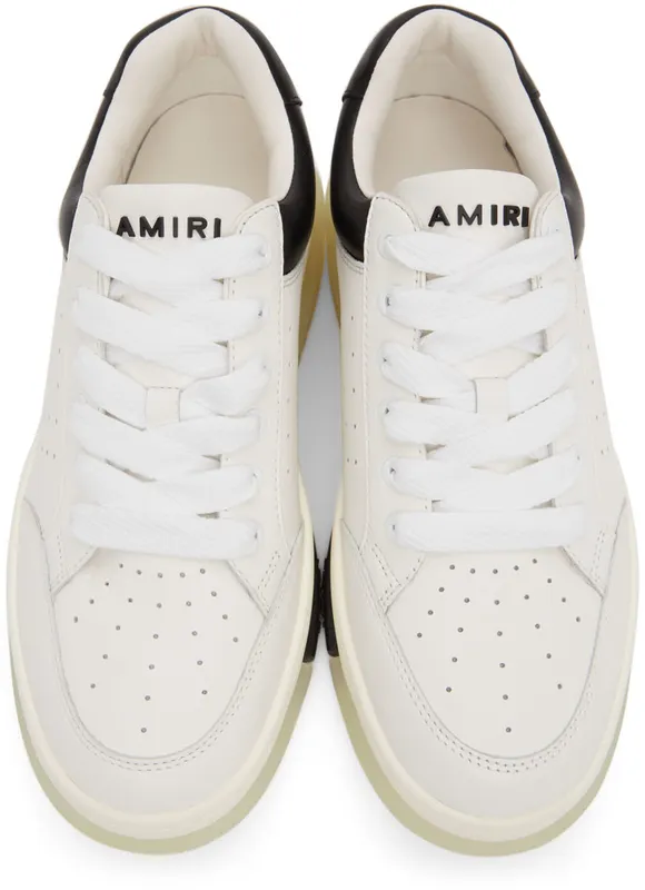 AMIRI White & Black Stadium Low Sneakers (PS22MFS007-111)