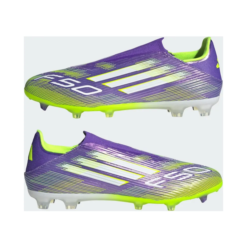 adidas F50 League Laceless FG/MG Purple Rush Cloud White Lucid Lemon (JH7734)