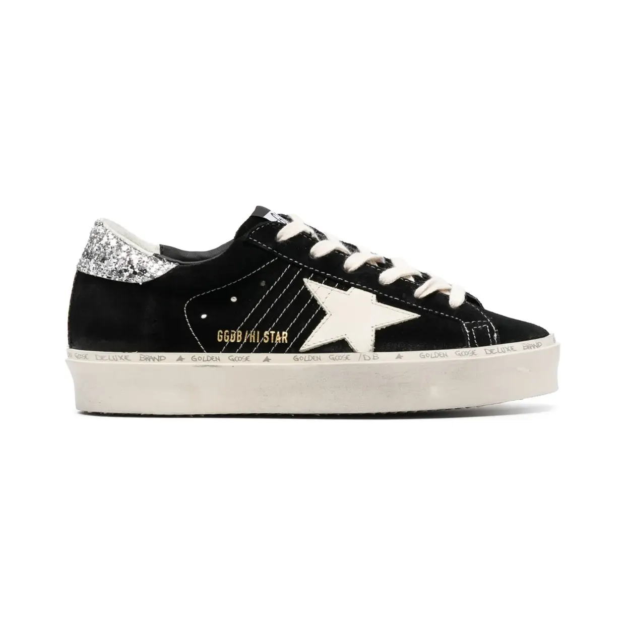 Golden Goose Hi Star met glitters “Black” (GWF00118F005045)