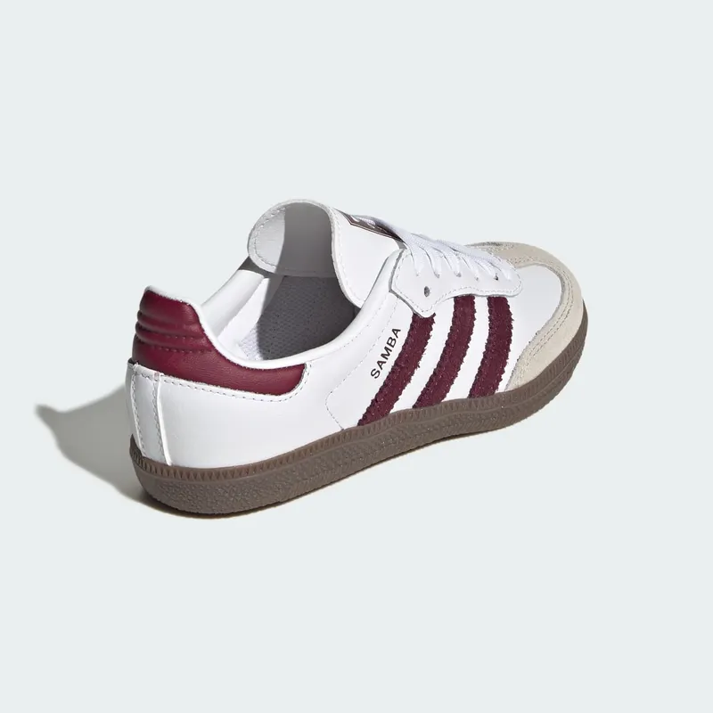 Adidas SAMBA OG Shoes Cloud White / Maroon / Gum (KZ8682)